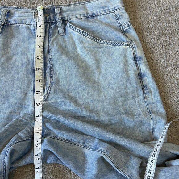 Frame Jeans Women’s 28 Le Baggy Palazzo Light Blue Wash Raw Hem Wide Leg Boho - Picture 12 of 14